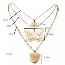 Boutique Letter A Hollowed Butterfly Heart Pendant Multilayered Chain Necklace  Photo 4