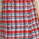 Sans Souci  Frayed Tweed Orange, White & Blue Mini Skirt Size L Photo 3