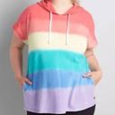 Lane Bryant  LIVI French Terry Hoodie Rainbow Tie-Dye Size 14/16 Plus Size Photo 1