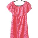 Trina Turk trina  NWT Neon Pink Allover Lace Ruffle Mini Dress Photo 0