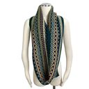 Nine West  Fair Isle Green Shimmery Infinity Knit Scarf New Photo 1