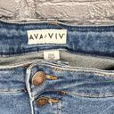 Ava & Viv  Shorts Mid Rise Midi Blue Denim 5 Pockets Button Fly Stretch 26W Photo 1