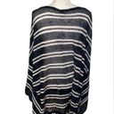 Chico's Zenergy Chico’s Rebekah Fringe Navy Striped Poncho Size Large XL - NWT Photo 2