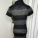 Pink Rose 🌻 Knit Black and Grey Striped Dress Sz M Photo 3