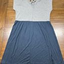 cupio Tunic Dress Size L Light & Dark Gray Scoop Neck Short Sleeve Photo 4