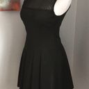 Sans Souci Sheer Top Black Pleated Fit & Flare Scuba mini Dress Photo 1