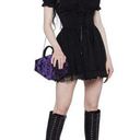 Dolls Kill  Widow Hazy Haunting Corset Puff Sleeve Milkmaid Mini Dress Black XXS Photo 0