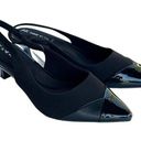 Anne Klein  iFlex Pointed Toe Slingback Strap Kitten Heels Black Women's Size 7.5 Photo 0