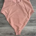 Good American NEW  Rib Show Off One Piece Cheeky Swimsuit Desert Rose Pink Medium Photo 8