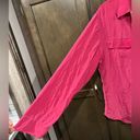 Equipment Silk Button Down Blouse/ Top, sz L RASPBERRY RED lived-in classic cut Photo 1