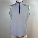 Polo Sport Haley Mock Collar 1/4 Zip Sleeveless  with Diagonal Stripes Women's M Photo 10