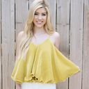 Blue Blush mustard ruffle top new!! Photo 0