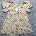 Petal and Pup  Beige with Navy Blue Polka Dots Mini Tunic Dress Size 6 Photo 0