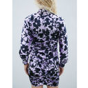 ZARA  "Dita" Satin Effect Ruched Print Mini Dress in Purple/Black Photo 2