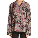 Vera Bradley  Women's 100% Cotton Parisian Paisley Button Shirt Top Black Size XL Photo 1