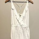 Topshop NWT  Ruffle Accents Deep V White Romper Cover-Up Size Small Photo 1