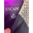 XScape  Caviar Rhinestone Illusion Black Beaded Scuba Dress Size 10 NWT Photo 5