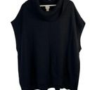 Chico's Chico’s Size 3 XL 16 Nina Cowl Neck Sweater Cotton Blend Black Sleeveless Poncho Photo 0