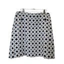 Boden Women's White with Light and Dark Blue Patterned Tweed Lined Skirt Size 8L Photo 3