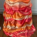 Jump Vintage Y2K  Orange Sherbert Ombre Strapless Ruched Gown Formal Dress 3 4 Photo 7