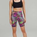 Lululemon  Women’s 12 Wunder Train High Rise Biker Short Vivid Floral Tone Multi Photo 3