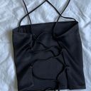 ZARA Satin Effect Black Strappy Top Photo 4