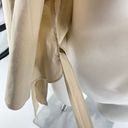 DKNY City  Women’s Tan Collared Long Sleeve Cotton Wrap Front Blouse Top Size 12 Photo 6