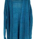 Lane Bryant  Teal Sparkle Chenille Open Front Cardigan Sweater Open Knit 14/16‎ Photo 0