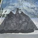 Lovers + Friends  black small Razorback lace abstract tank top Photo 2