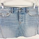 GRLFRND  The Eva Denim Skirt in Car Wash Blue Cut Off Revolve Size 27 Photo 6