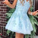 Custom Made Blue Beaded Homecoming Dress Photo 2