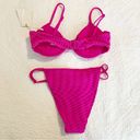 Good American  Pink Jacquard Bikini Set Demi Cup Size 2 Medium M NWT Photo 5