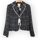 American Vintage Vintage Vision Apparel Black White Plaid Silk Two Button Blazer Suit Coat 6 Photo 0