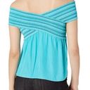 Ramy Brook NWT  Charley Smocked Top Blue XS Photo 2