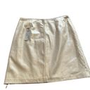 Cache  leather skirt 100% metallic ivory, cream leather skirt, size 8 NWT Photo 7