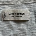 Lucky Brand  Peplum Raw Edge Round Neck Women’s Top Size Large Cream Buttons Photo 2