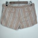 BCBGMAXAZRIA  TAN AND BLACK PINSTRIPED SHORTS Sz 6 Symone Linen The Short Shorts Photo 3