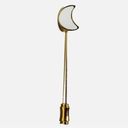 The Moon Vintage White enamel stick pin hat pin lapel pin gold tone boho equestrian Photo 1