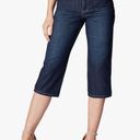 Lee 🦋 NWT  Dark Blue Denim Midrise Relaxed Fit Capri Pants Size 16 Photo 0