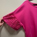 Talbots  Shift Sheath Knit Knee Length Crochet Sleeve Short Sleeve Dress Size XL Photo 2