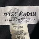 Betsy and Adam Vintage  By Linda Bernell Ruched Dress w Flowers Black Womens VTG 12 Photo 6