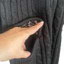 W By Worth Worth Black Cable Knit Heavy Wool Blend Long Belted Sweater Cardigan Women Sz L Photo 5