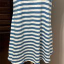 Caslon  Womens Blouse Blue White Striped Cap Sleeve Keyhole Coastal Cotton S New Photo 2