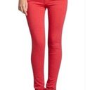 Alice + Olivia  Mid Rise Skinny Red Jeans Photo 0