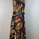 Carmen Marc Valvo Luxe by  Womens Fit Flare Belted Dress 8 M Static Dark Floral Photo 6