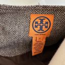 Tory Burch  Brown Houdstooth Wool Blend Leather Strap Blazer Suit Jacket Photo 6