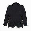 ZARA NEW  Satin Trim Solid Black One Button Structured Blazer Jacket Small Photo 3