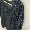 Banana Republic : Navy Blue/White patterned office/work/business top-Flowy- L Photo 2