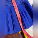 Vanity Fair Vintage  Beautiful Cobalt blue slip with lace trim with pleaded Photo 8