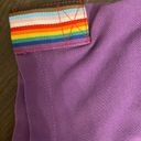 Tommy Hilfiger  Women M Slim Fit Stretch Pride Flag Polo Short Sleeve Purple Y2K Photo 4